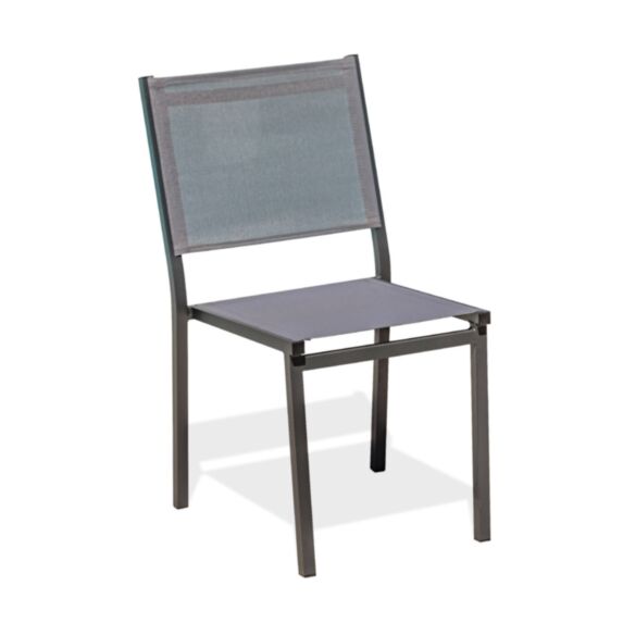 Chaise de jardin Toledo alu textilène gris anthracite empilable - DCB GARDEN
