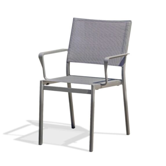 Fauteuil de Jardin Empilable Stockholm en Textilène/Aluminium Anthracite - DCB GARDEN