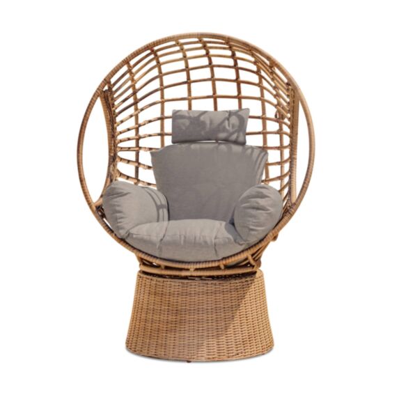 Balancelle de jardin Borabora en résine tressée marron - PARIS GARDEN