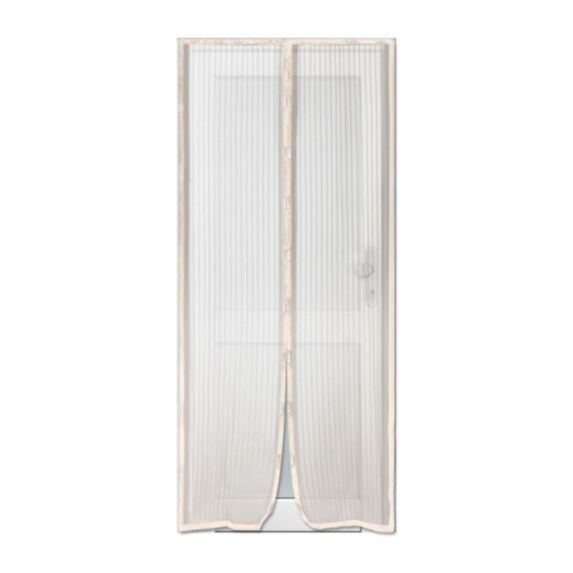 Rideau de porte moustiquaire avec aimants 100 x 220 cm écru