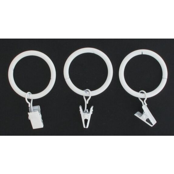 Lot de 8 Anneau à pince ⌀ 20 - blanc mat