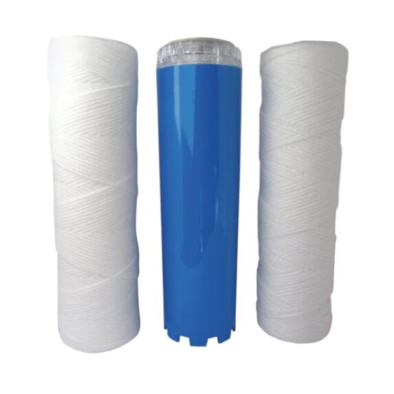 2 Cartouches Filtrantes Bobinée 20µ et 1 Anticalcaire-Anticorrosion - AQUAWATER