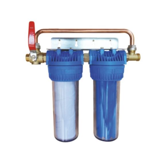Station Filtre Double Cartouches de Filtration et Anticalcaire et Anticorrosion - AQUAWATER