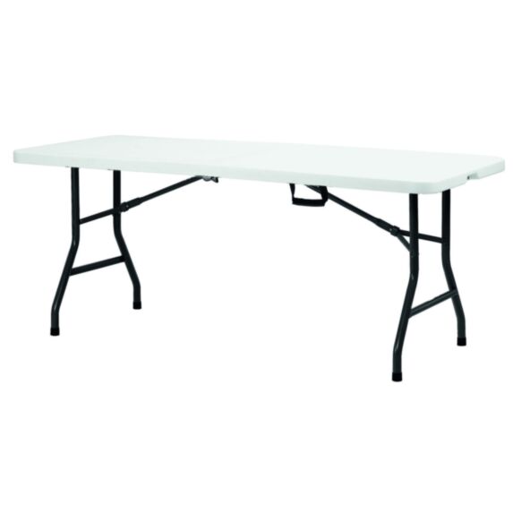 Table Camping pliante polyéthylène et acier 180x76x74cm Blanc - INNOV'AXE