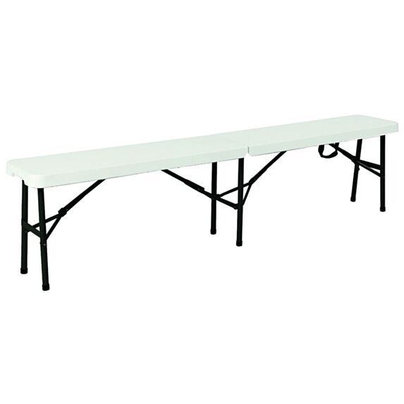 Banc pliant acier + polyéthylène 182,5X22,5cm Blanc