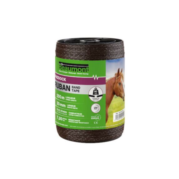 Ruban marron 20 mm/200 m Paddock - BEAUMONT