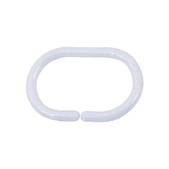 12 anneaux rideau de douche polypropylène blanc - TENDANCE