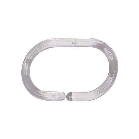 12 anneaux rideau de douche polypropylène transparent - TENDANCE