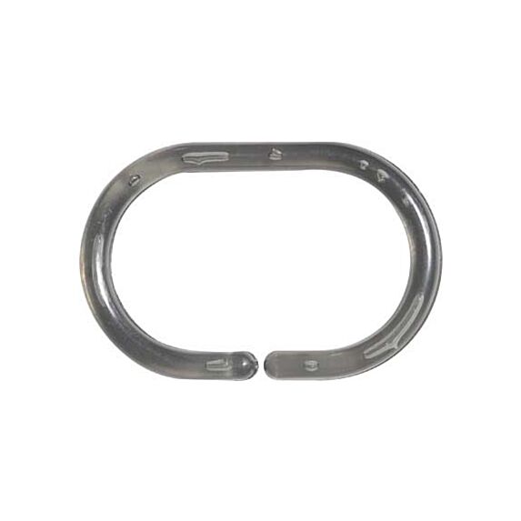 12 anneaux rideau de douche polypropylène gris transparent - TENDANCE