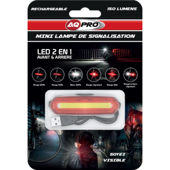 Mini Lampe de signalisation rechargeable AQPRO 150 lumens