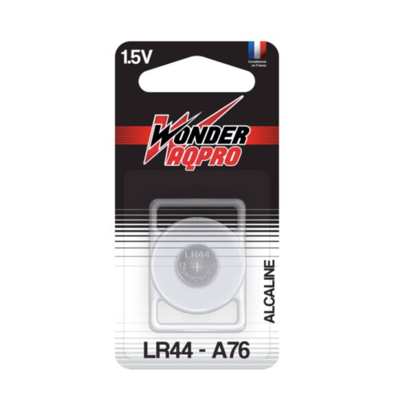 Pile Bouton Alcaline LR44 1,5V Wonder Type A76 / V13GA