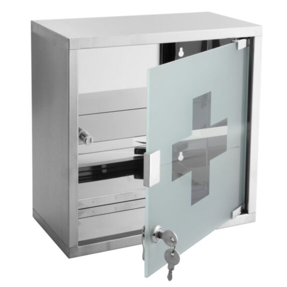 Armoire à pharmacie Roma - 30 x 30 x 15 cm - Chrome brossé - MP GLASS