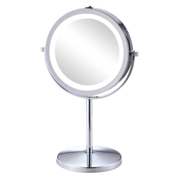Miroir grossissant x5 à LEDs Ø17,5cm sur pied