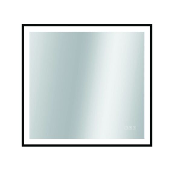 Miroir LED Swann Black 80x75cm noir mat
