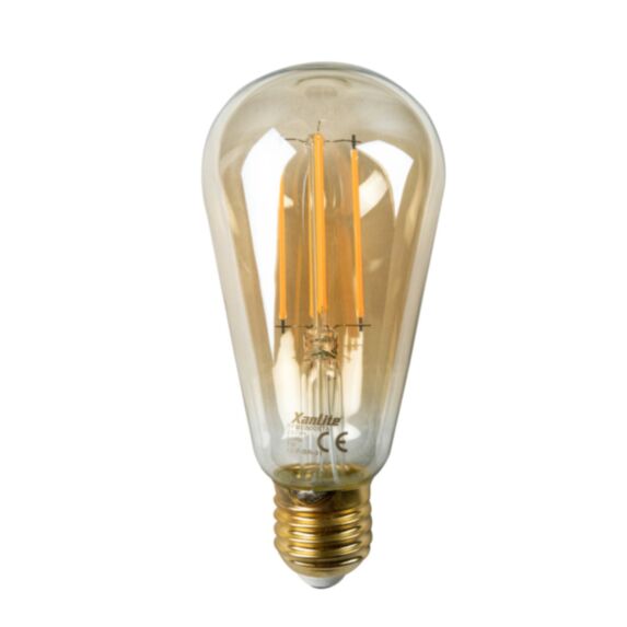 Ampoule led déco filament ambrée E27 806lm 8W blanc chaud - XANLITE