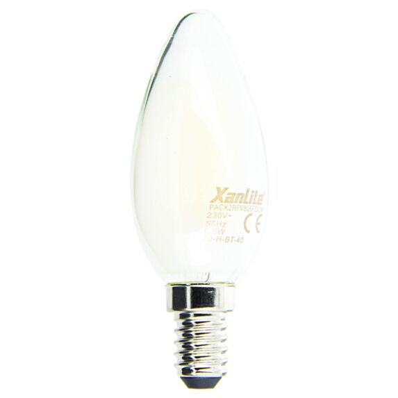 2 ampoules filament led opaque E14 806lm 60W blanc chaud - XANLITE