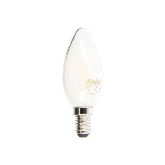 2 ampoules filament led opaque E14 806lm 60W blanc neutre - XANLITE