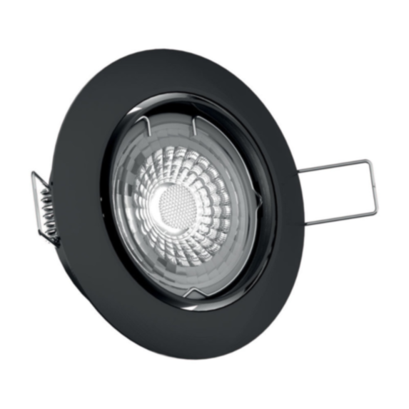 Lot de 5 spots encastrables led noir GU10 19x12,5cm blanc neutre - XANLITE