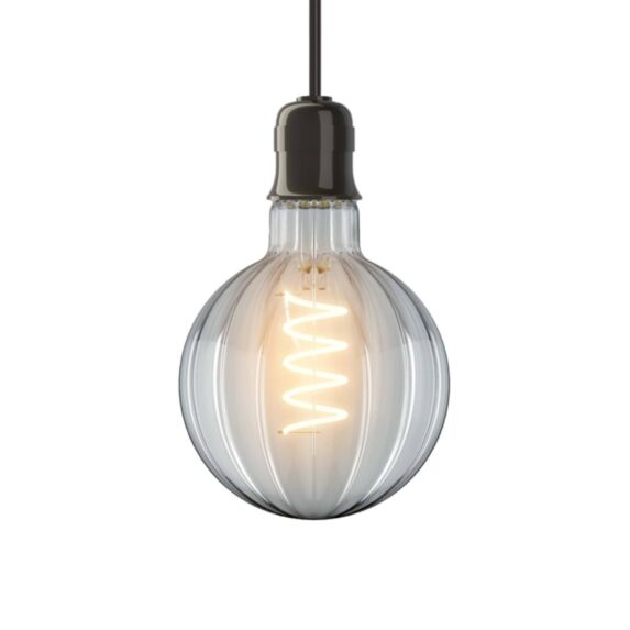 Ampoule Filament LED déco verre ciselé G95 E27 400Lm 3000K blanc chaud