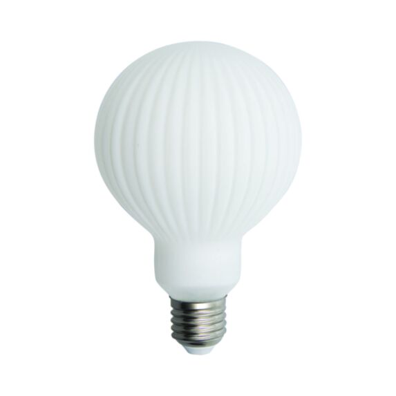 Ampoule Filament LED déco verre strié opaque G95 culot E27 1055 Lumens - XANLITE
