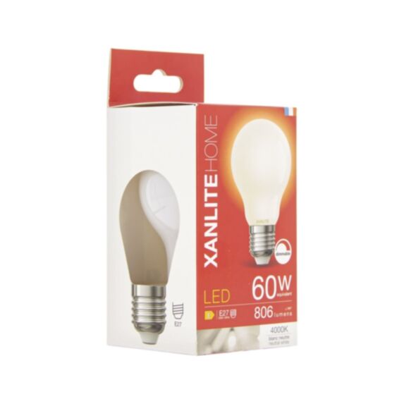 Ampoule E27 A60 opaque 806lm 4000K dimmable - XANLITE