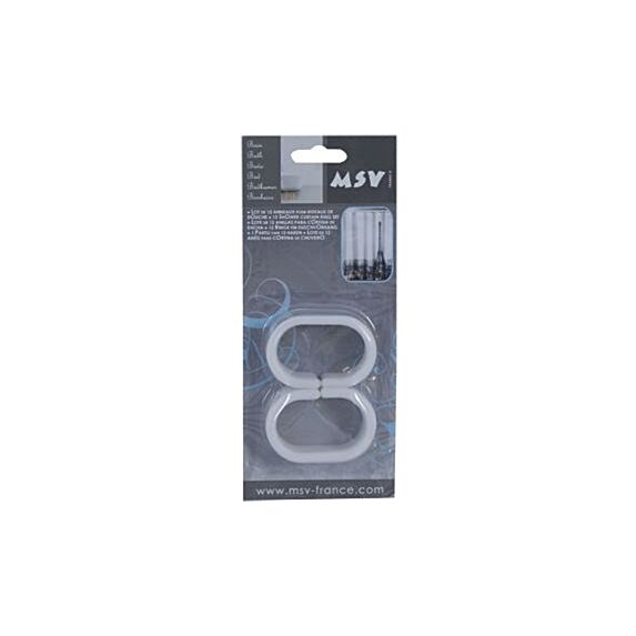 Anneaux de rideaux de douche - Lot de 12 - MSV