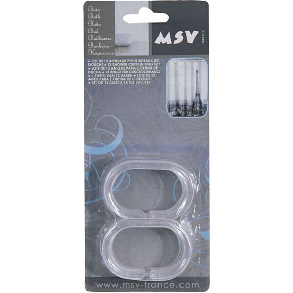 Anneaux de rideaux de douche  - lot de 12 - MSV