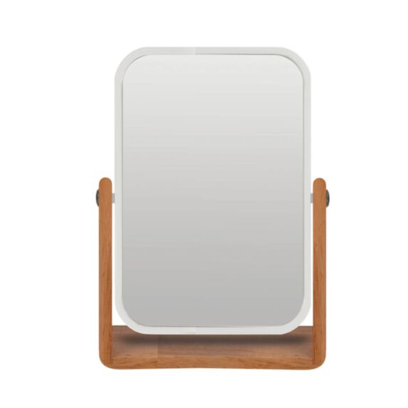 Miroir grossissant à poser Oslo 16,3x5,5x10,5cm bois/blanc - MSV