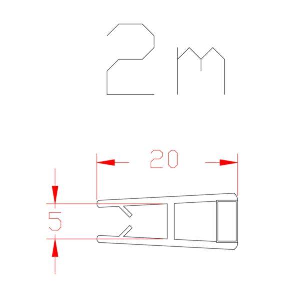 Paire de joints magnétique plat pour verre de 5mm