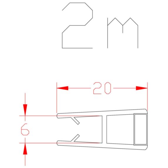 Joints x 2 magnétiques droit porte coulissante 6 mm - AURLANE