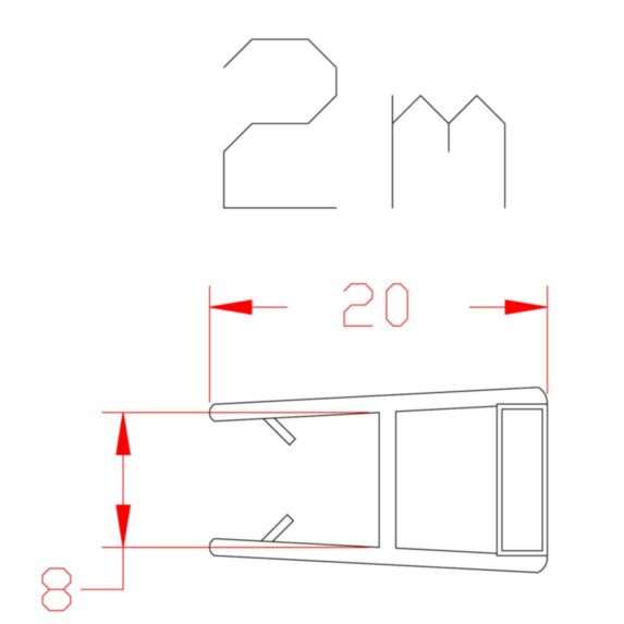 Joints x 2 magnétiques droit porte coulissante 8 mm  - AURLANE