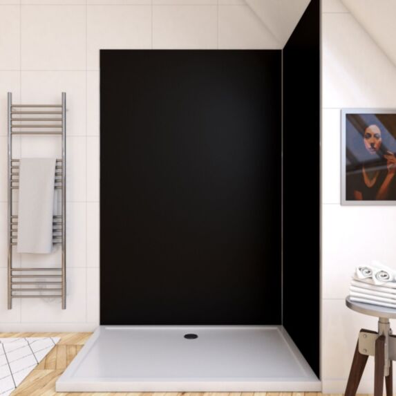 Panneau mural de douche 120 x 210 cm - noir - AURLANE