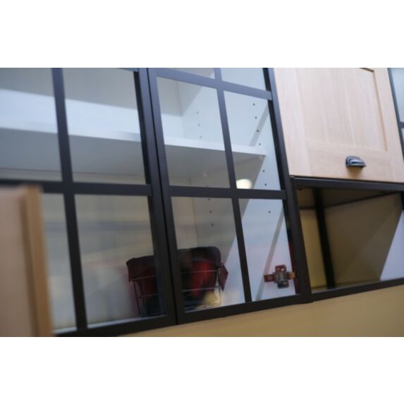 Façade cadre aluminium 17x20 noir 713x400 vitrage clair trempé - RBSISTEMS