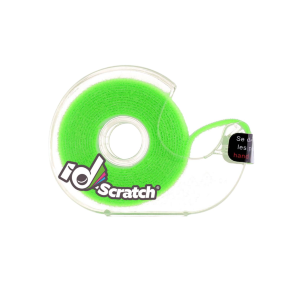 Dévidoir bande auto-grippante 2 m x 2 cm vert fluo - ID-SCRATCH