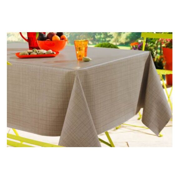 Nappe toile cirée match etoffe taupe 20m