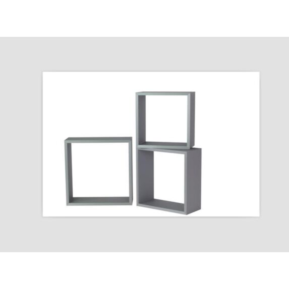 Lot de 3 cubes étagères  MDF couleur aluminuim - DECO SYSTEM 