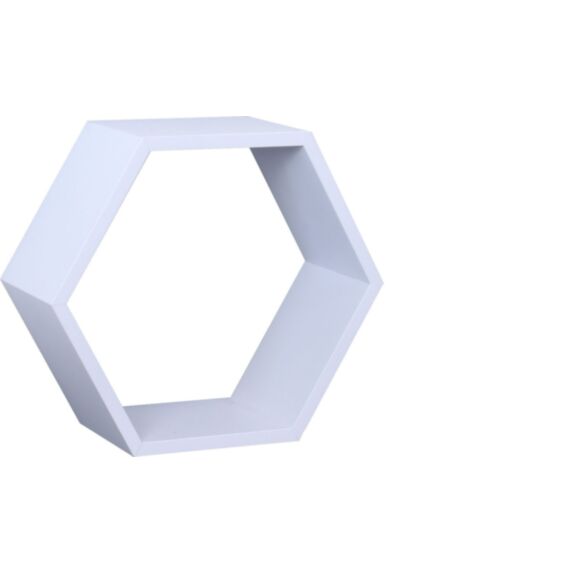 Etagère Hexagonal eucalyptus blanc 27x27x11,7cm - DECO SYSTEM