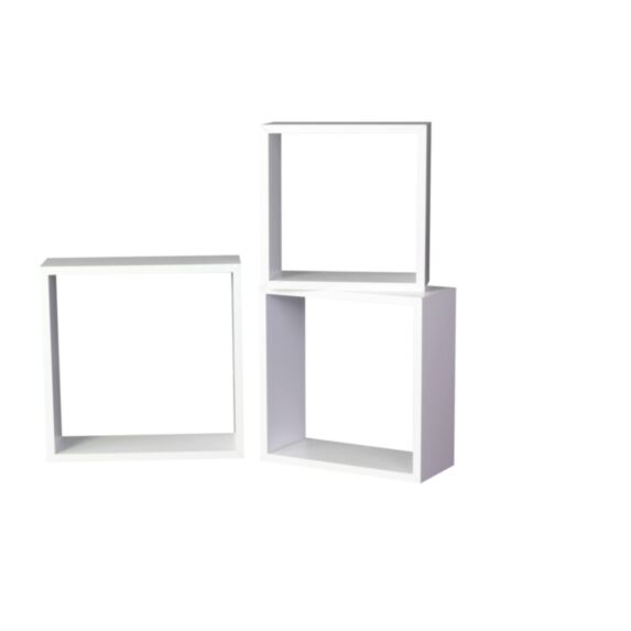 3 Étagere Murales Cube Blanc