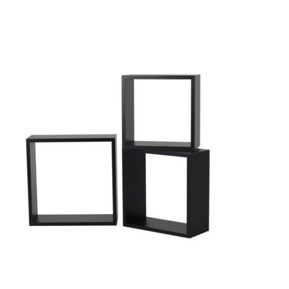 3 Cubes Coloris Noir 30x30x1,2cm