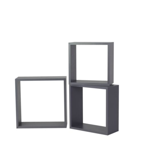 3 Cubes Coloris Gris 30x30x1,2cm