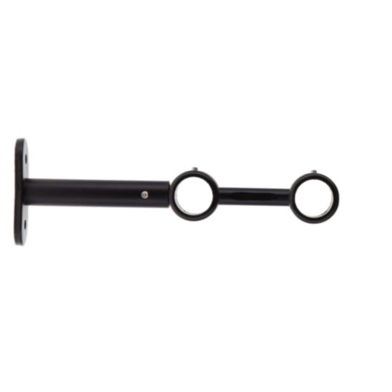 Lot de 2 supports double D20 150 mm noir mat - LUANCE