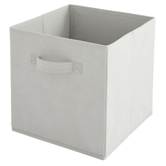 Panier rangement intissé 27x27x27cm Gris