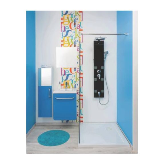 Receveur de douche à poser extra plat Yqua 90x90cm Acrylique Blanc - ONDEE