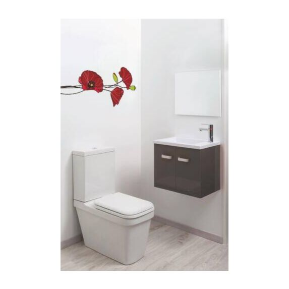 Lave-mains Epice avec Miroir 50cm Gris Laqué Livré en Kit