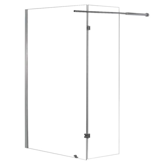 Paroi de douche Cariba verre 6mm 2 volets 120x210cm chromé - ONDEE