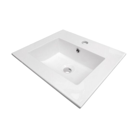 Plan vasque à encastrer KIO céramique blanc 45x40cm avec trop plein - ONDEE