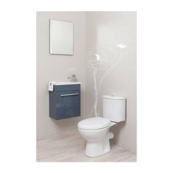 Lave-mains Nino avec Miroir 44cm Gris Laqué Livré en Kit