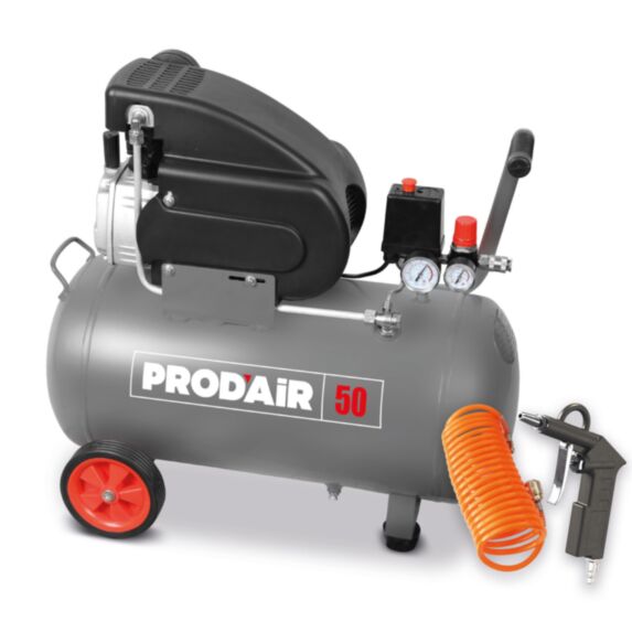 Compresseur horizontal 46lt 2 CV lubrifié gris - PRODAIR