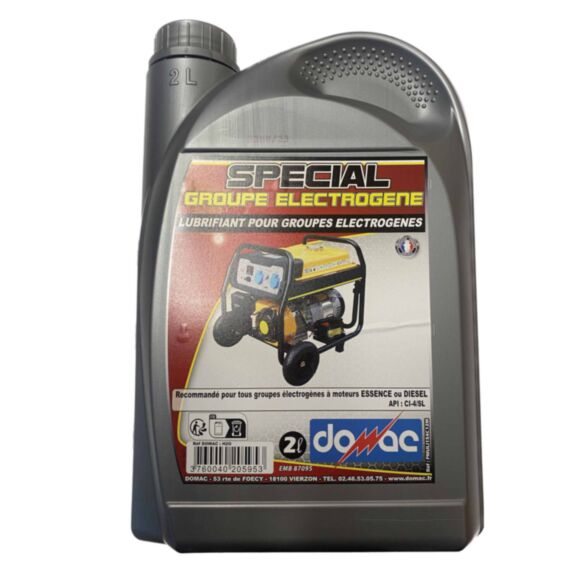 Huile pour groupe électrogène 2L - DOMAC