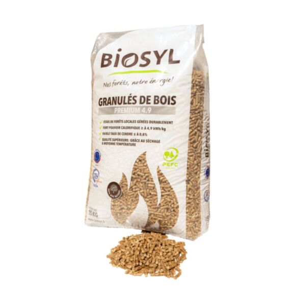 Pellets de bois 100% naturel sac 15kg - BIOSYL